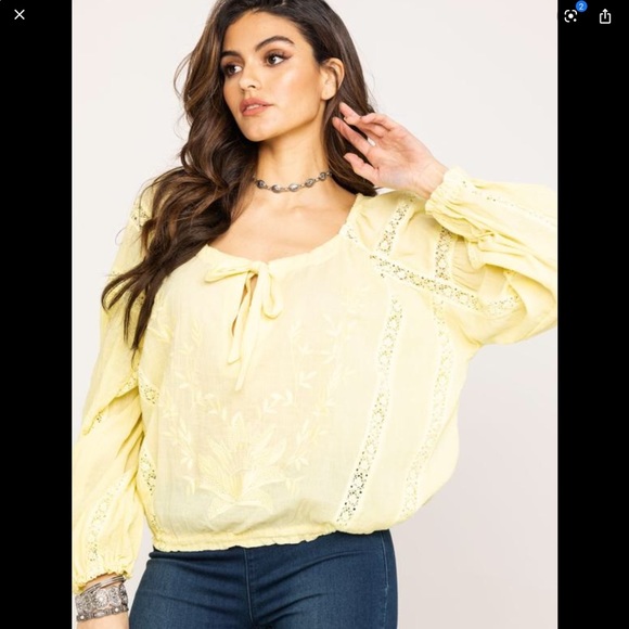 Free People NWT Maria Maria lace & crochet blouse - Picture 1 of 7